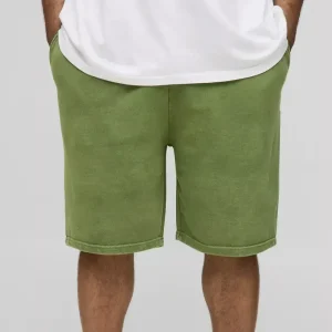 Plus Loose Fit Acid Wash Jersey Shorts